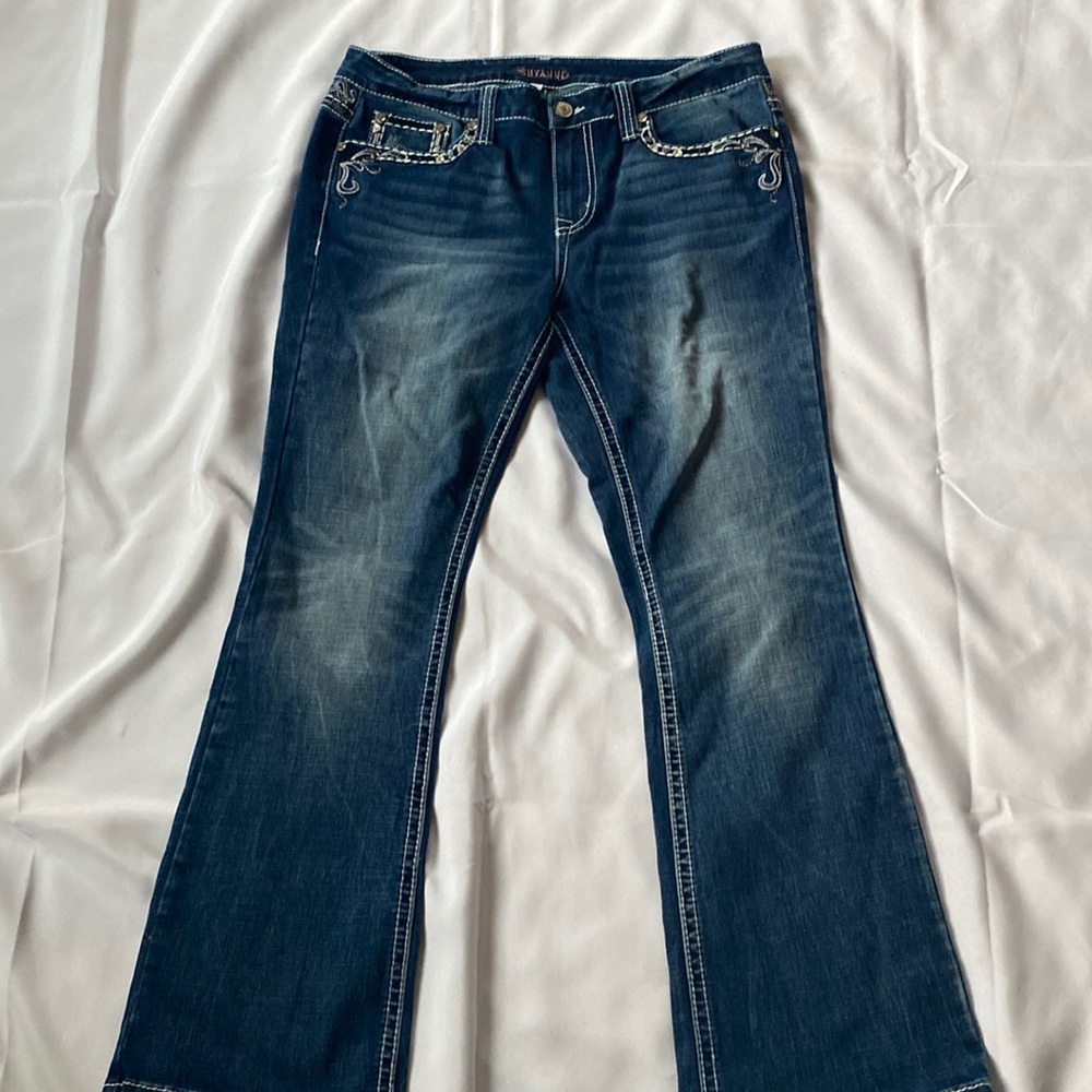 Shyanne embellished jeans, size 34, boot cut